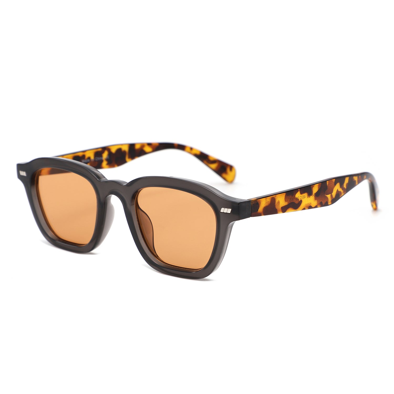 S1264 - Square Bold Retro Thick Frame Sunglasses - Iris Fashion