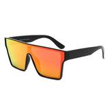 FS1005 - Oversize Bold Flat Top Shield Mirrored Wholesale Sunglasses