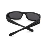 S1261 - Sleek Rectangle Textured Sides Wraparound Fashion Sunglasses