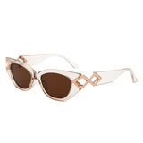 HS2192 - Sleek Vintage Inspired Luxurious Geometric Cat Eye Wholesale Sunglasses