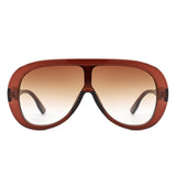 HS1324 - Oversize Bold Aviator Retro Round Wholesale Sunglasses