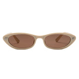 HS2233 - Slim Retro Geometric Oval Narrow Wholesale Sunglasses