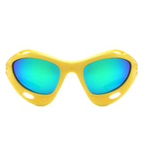 HS1241 - Geometric Wrap Around Chunky Square Sport Wholesale Sunglasses