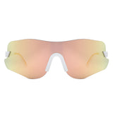 Y5003 - Rimless Ultralight Sport Shield Mirrored Wholesale Sunglasses