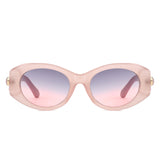HS2186 - Women Round Chunky Sleek Oval Wholesale Sunglasses