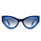 HS1378 - Women Retro Thick Frame Fashion Cat Eye Wholesale Sunglasses