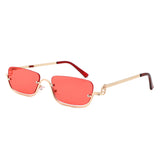 HJ2098 - Rectangle Retro Semi-Rimless Modern Tinted Wholesale Sunglasses