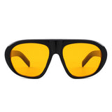 HS1437 - Oversized Retro Shield Sunglasses