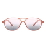 S1254 - Retro Brow-Bar Tinted Fashion Aviator Wholesale Sunglasses