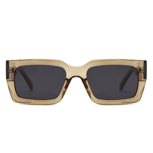 P/C011 - Chunky Rectangle Retro Sunglasses - Iris Fashion