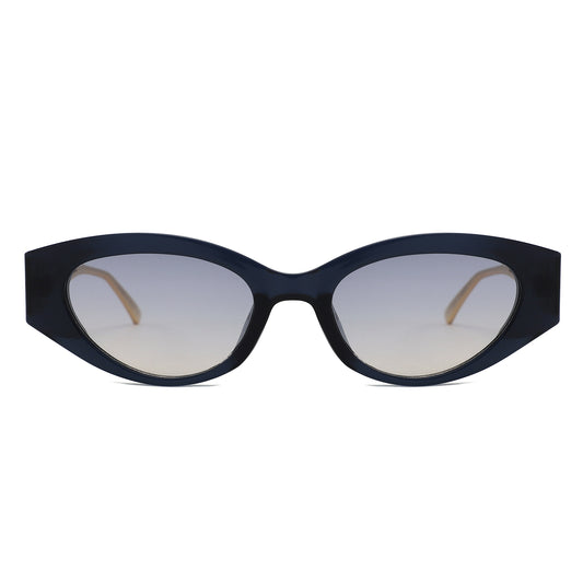 S2144 - Slim Cat Eye Gold Metal Fashion Women Sunglasses