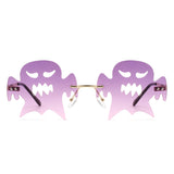 HW2037 - Rimless Color Pop Ghost Shape Party Wholesale Sunglasses