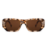 HS1428 - Geometric Bold Thick Frame Square Sunglasses