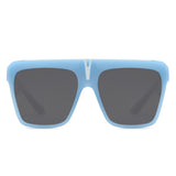S2131 - Oversize Square Flat Top Large Fashion Women Wholesale Sunglasses