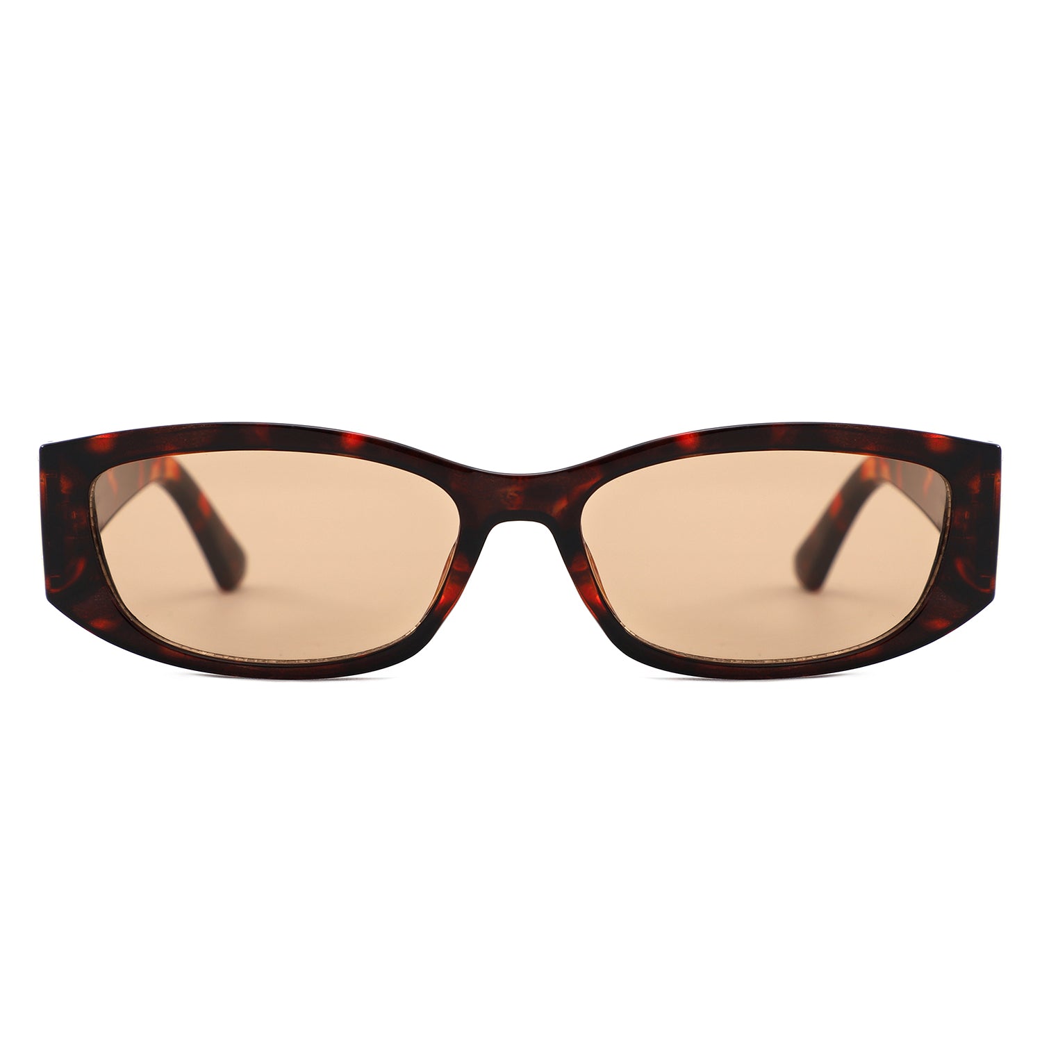 S1266 - Slim Narrow Rectangle Gold Accent Fashion Sunglasses - Iris Fashion