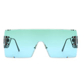 HW2068 - Oversize Rimless Double Heart Square Wholesale Sunglasses