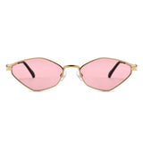 HJ2150 - Slim Metal Geometric Cat Eye Sunglasses