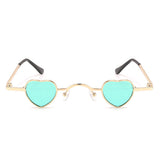 HJ1002 - Small Metal Heart Shaped Tinted Mini Color Pop Wholesale Sunglasses