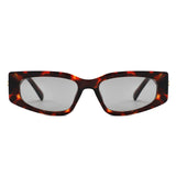 S1267 - Rectangle Wide Gold Accent Wrap Sunglasses - Iris Fashion
