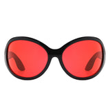HS1242 - Oversize Fashion Curved Large Women Round Wholesale Sunglasses