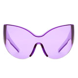 HW1014 - Futuristic Oversize Shield Wrap Around Tinted Wholesale Sunglasses