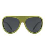HS2208 - Retro Bold Wraparound Fashion Shield Aviator Wholesale Sunglasses