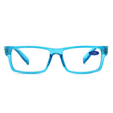 884 - Classic Rectangle Thick Frame Reading Glasses - Iris Fashion