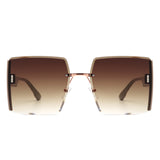 S2134 - Square Rimless Chic Fashion Oversize Women Wholesale Sunglasses
