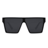 FS1005 - Oversize Bold Flat Top Shield Mirrored Wholesale Sunglasses