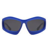 S1223 - Geometric Square Tinted Oversize Chunky Fashion Wholesale Sunglasses