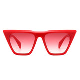 S2125 - Square Retro Oversize Flat Top Fashion Cat Eye Wholesale Sunglasses