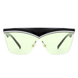 S2143 - Semi-Rimless Fashion Flat Top Square Wholesale Sunglasses