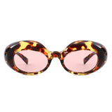 HS1430 - Chunky Retro Thick Frame Fashion Oval Sunglasses