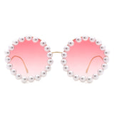 HJ2086 - Round Fashion Pearl Luxury Wavy Frame Women Wholesale Sunglasses