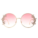HJ2124 - Round Oversized Luxurious Crystal Fashion Wholesale Sunglasses