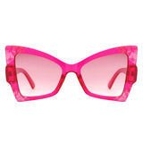 HS2180 - Oversize High Pointed Triangle Cat Eye Wholesale Sunglasses