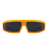 HS1222 - Rectangle Y2K Futuristic Sports Flat Top Wrap Around Wholesale Sunglasses