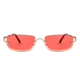 HJ2098 - Rectangle Retro Semi-Rimless Modern Tinted Wholesale Sunglasses