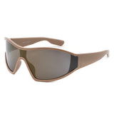 S1258 - Oversize Sport Wraparound Shield Wholesale Sunglasses