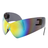 HS2170 - Rimless Modern Oversize Color Pop Curved Wholesale Sunglasses