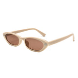 HS2233 - Slim Retro Geometric Oval Narrow Wholesale Sunglasses