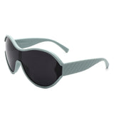 S2127 - Oversize Oval Retro Circle Fashion Curved Round Wholesale Sunglasses