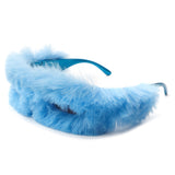 HS1152-2 - Y2K Wrap Around Fuzzy Fashion Furr Women Wholesale Sunglasses