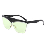 S2143 - Semi-Rimless Fashion Flat Top Square Wholesale Sunglasses