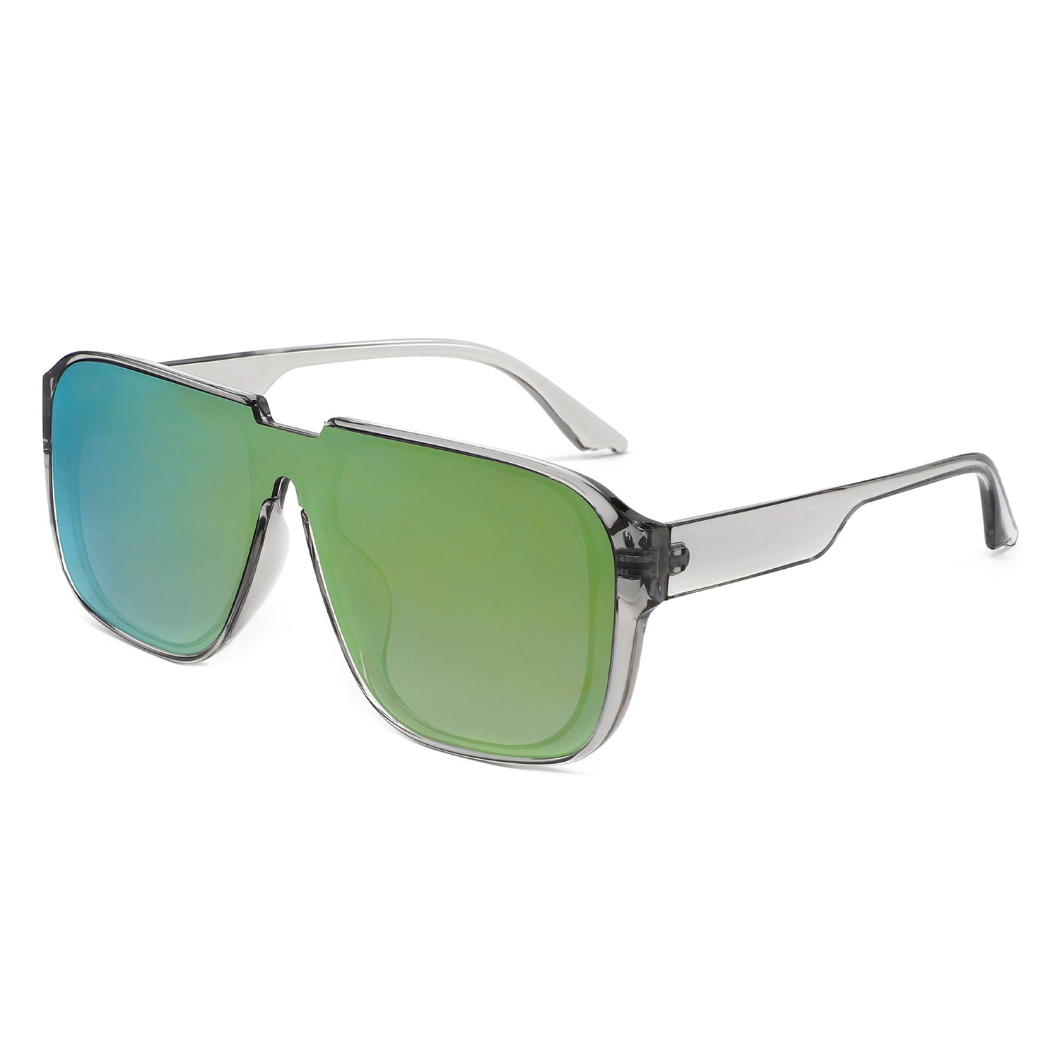 HS1405 - Oversized Flat Top Square Sunglasses - Iris Fashion