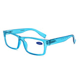 884 - Classic Rectangle Thick Frame Reading Glasses - Iris Fashion