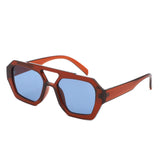 HS1337 - Square Brow-Bar Retro Tinted Aviator Wholesale Sunglasses