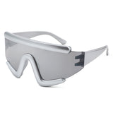 HS2195 - Futuristic Shield Oversize Wraparound Visor Wholesale Sunglasses