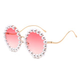 HJ2086 - Round Fashion Pearl Luxury Wavy Frame Women Wholesale Sunglasses