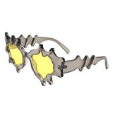 S1233 - Irregular Spiky Round Tinted Geometric Novelty Wholesale Sunglasses